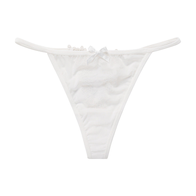 Mesh Front Laced T-back Thong