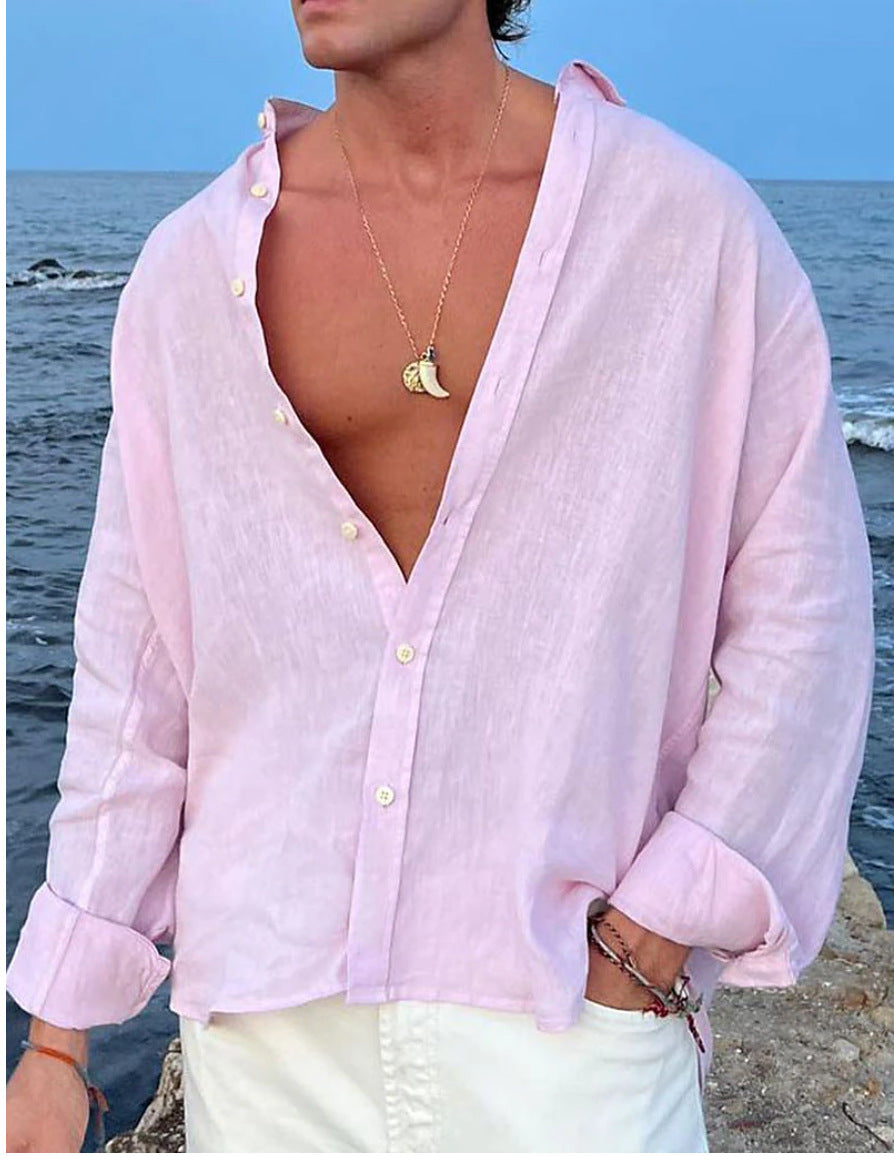 Men's Cozy Cotton Shirts, Basic Casual