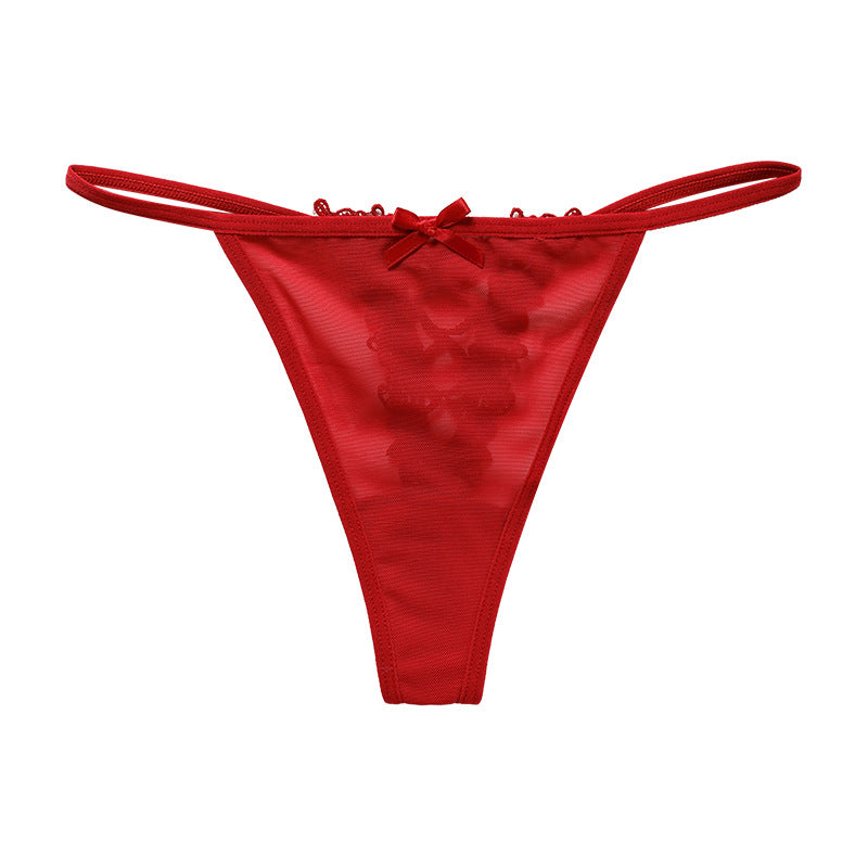 Mesh Front Laced T-back Thong