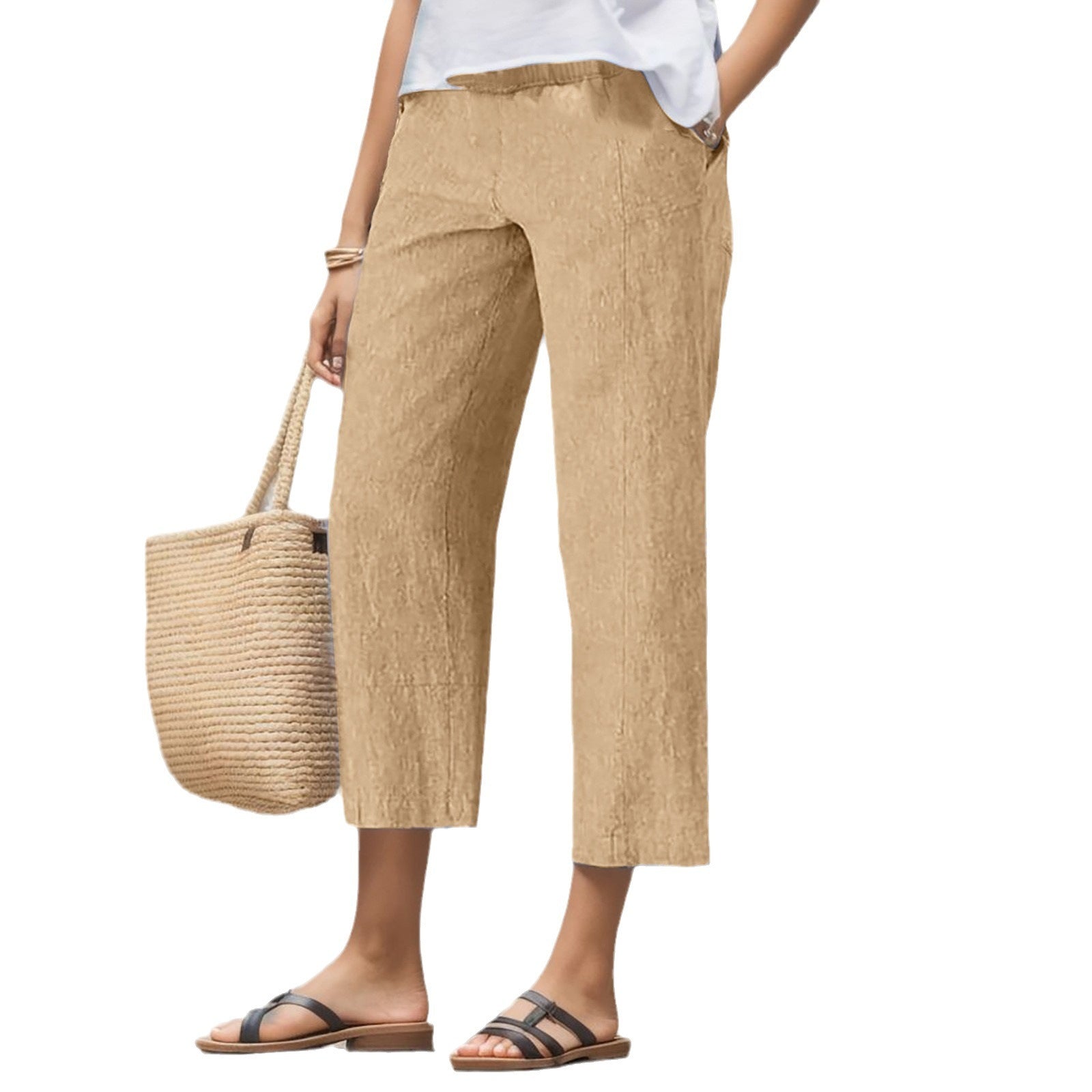 High Waist Cotton Harem Casual Pants