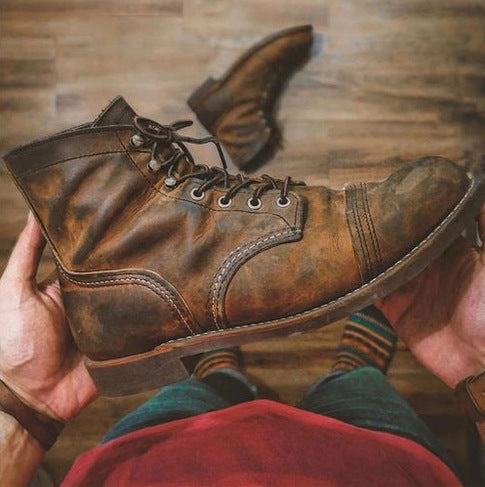 Weathered Winter Thick Heel Round Toe Thickened Male Boots