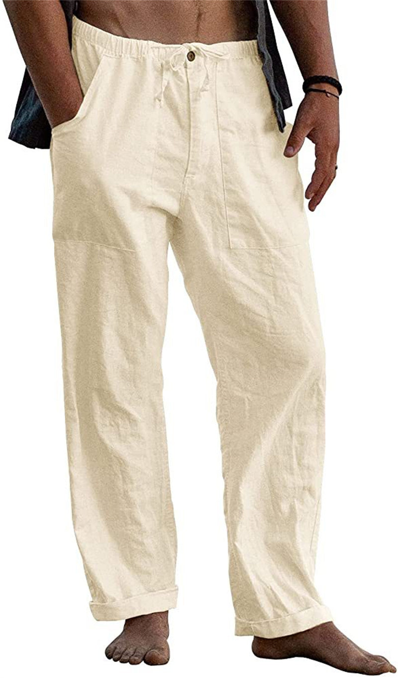 Linen Casual Drawstring Loose Pants