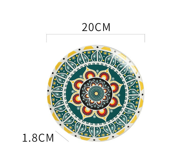 Ceramic Bohemian Moroccan Flat Plate