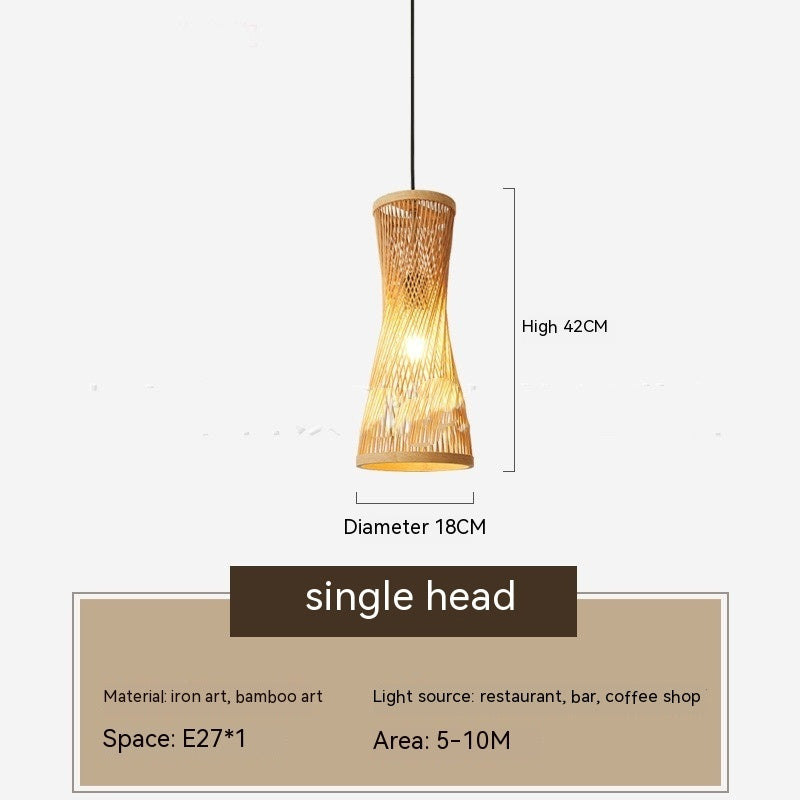 Japanese Style Bamboo Artwork Chandelier