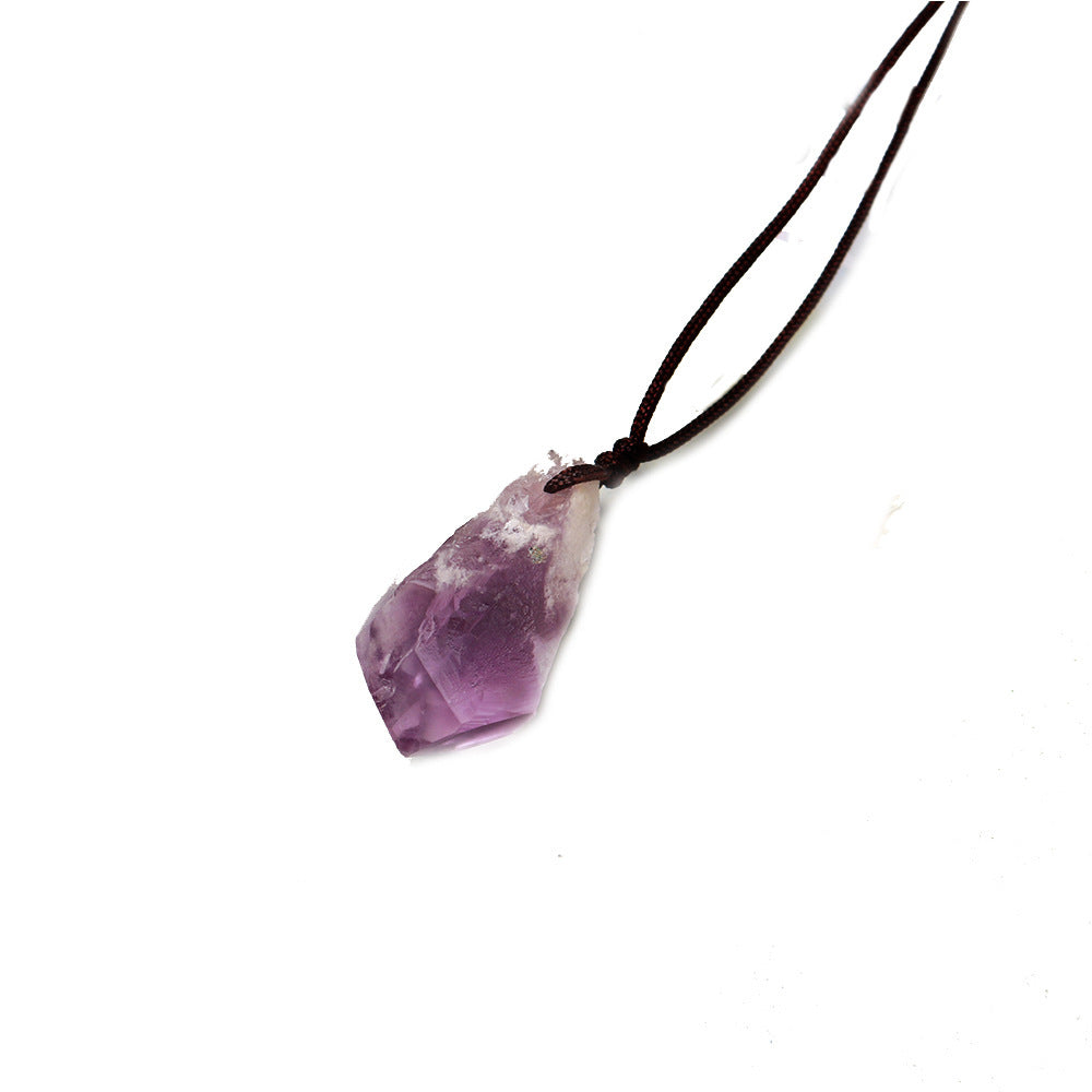 Natural Brazilian Amethyst Stone Backbone Handmade Necklace