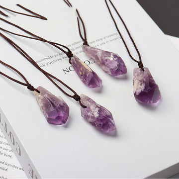 Natural Brazilian Amethyst Stone Backbone Handmade Necklace