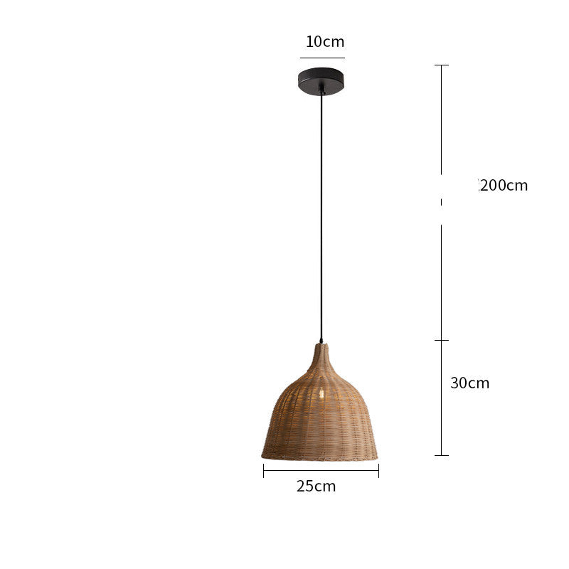 Japanese Restaurant Style Bamboo Hand Woven Rattan Chandelier