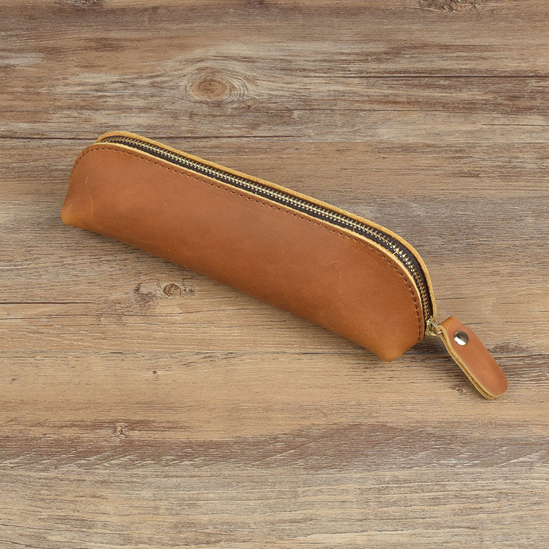Handmade Leather Pencil, Glasses Storage Case