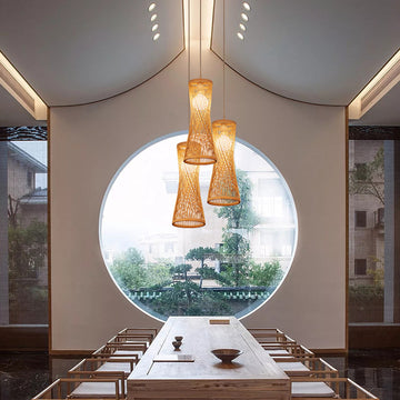 Japanese Style Bamboo Artwork Chandelier