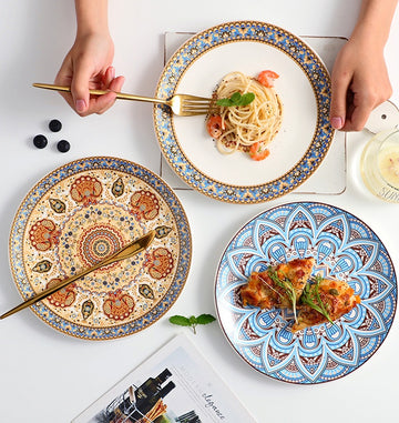 Ceramic Bohemian Moroccan Flat Plate