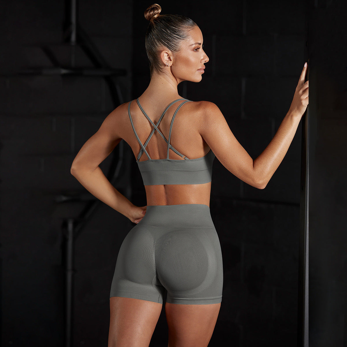 Seamless Tight Sports Shorts and Top