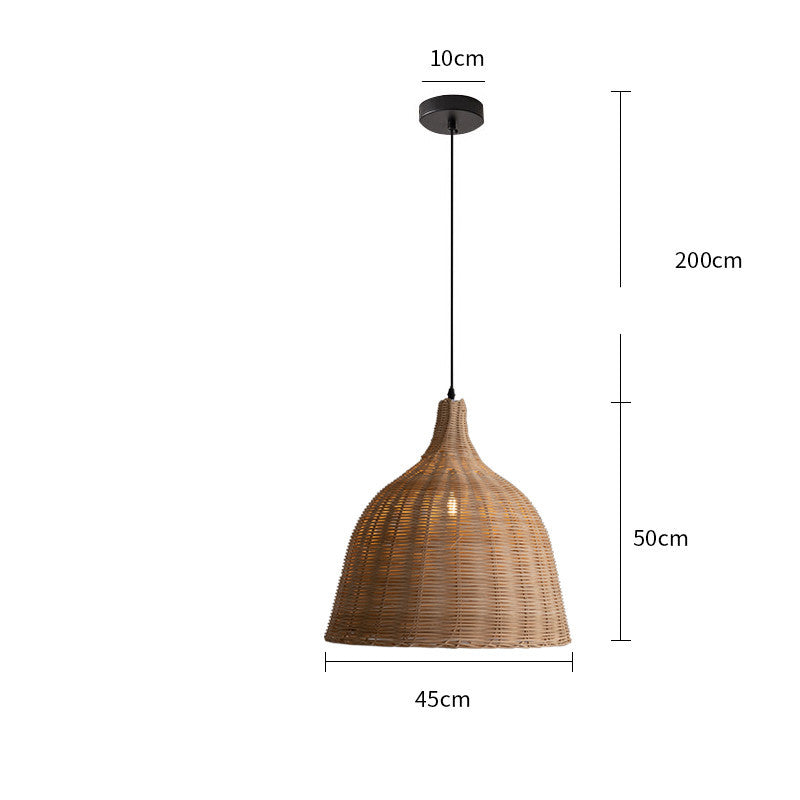 Japanese Restaurant Style Bamboo Hand Woven Rattan Chandelier