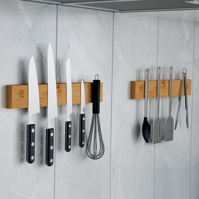 Wall Mounted Bamboo Magnet Knife Holder