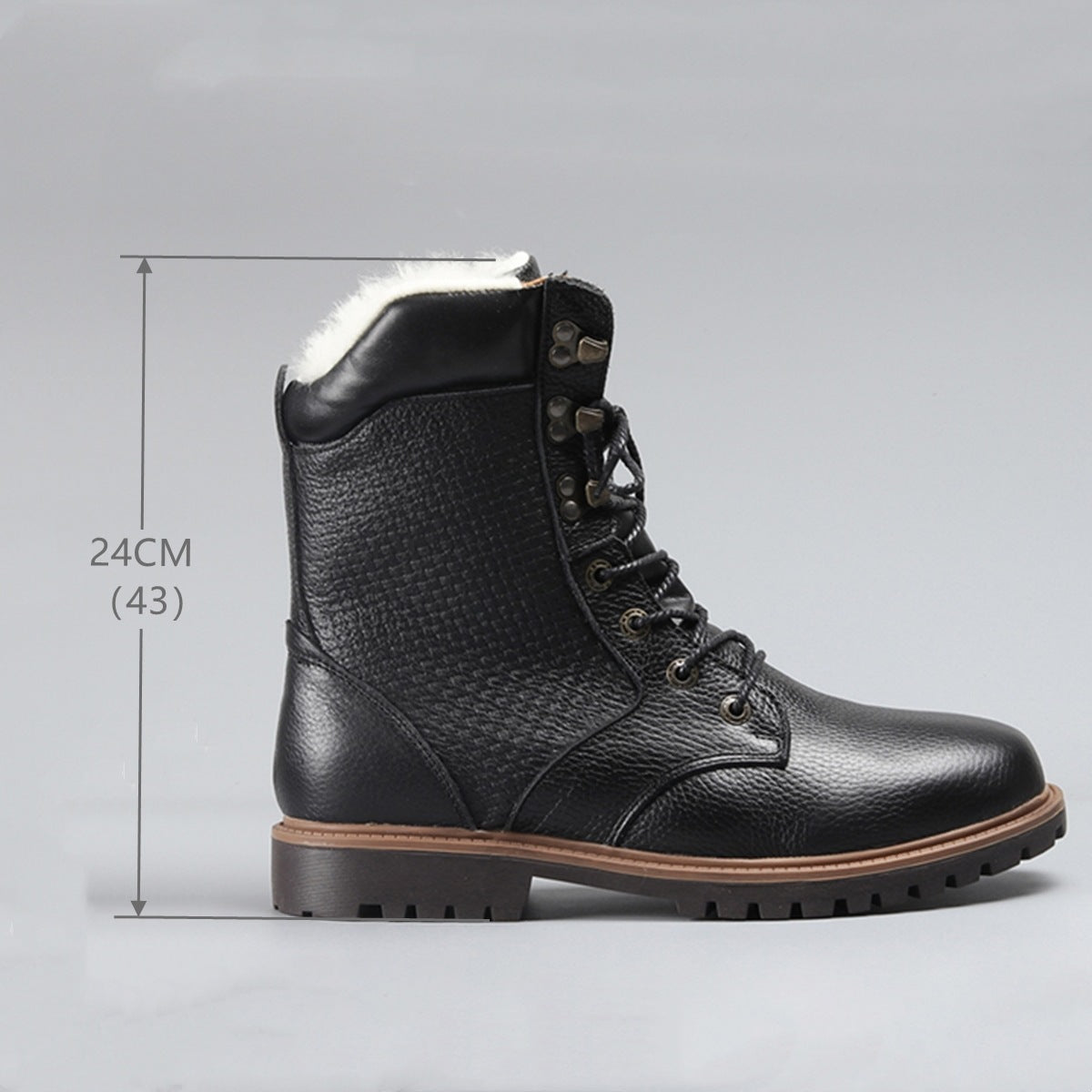 Wool Inner Top Layer Cowhide Winter Boots