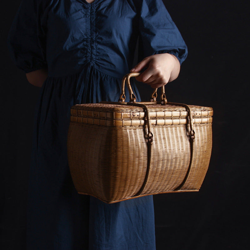 Exquisite Japanese Style Handmade Bamboo Tea Ceremony Carrying Bag