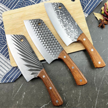 Handmade Stainless Steel Chef's Knifes with Bamboo handle
