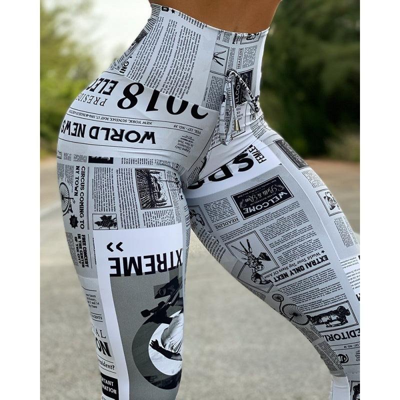 Printed High Waist Stretch Yoga Pants