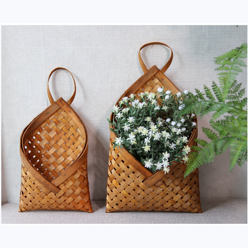 Wall Hanging Bamboo Woven Flower Basket