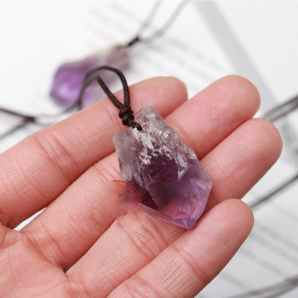 Natural Brazilian Amethyst Stone Backbone Handmade Necklace