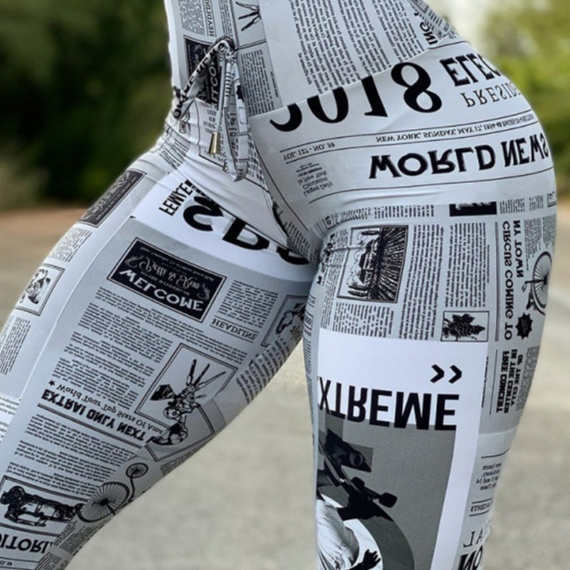 Printed High Waist Stretch Yoga Pants