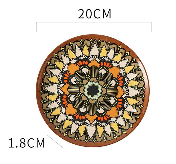 Ceramic Bohemian Moroccan Flat Plate